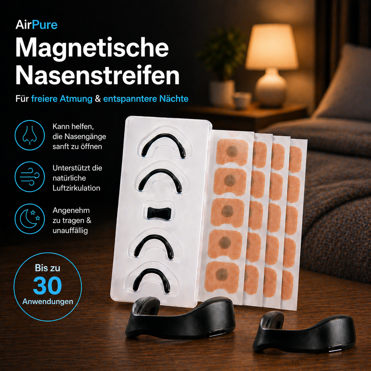AirPure - Magnetische Nasenstreifen für freie Atmung